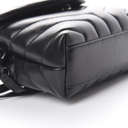 Saint Laurent Calfskin Y Quilted Monogram Toy Loulou Crossbody Bag Black 8 of 9