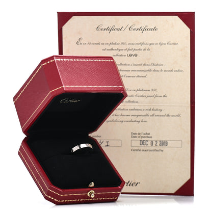 Cartier 18K White Gold 3.5mm LOVE Wedding Band Ring 54 6.75 6 of 6