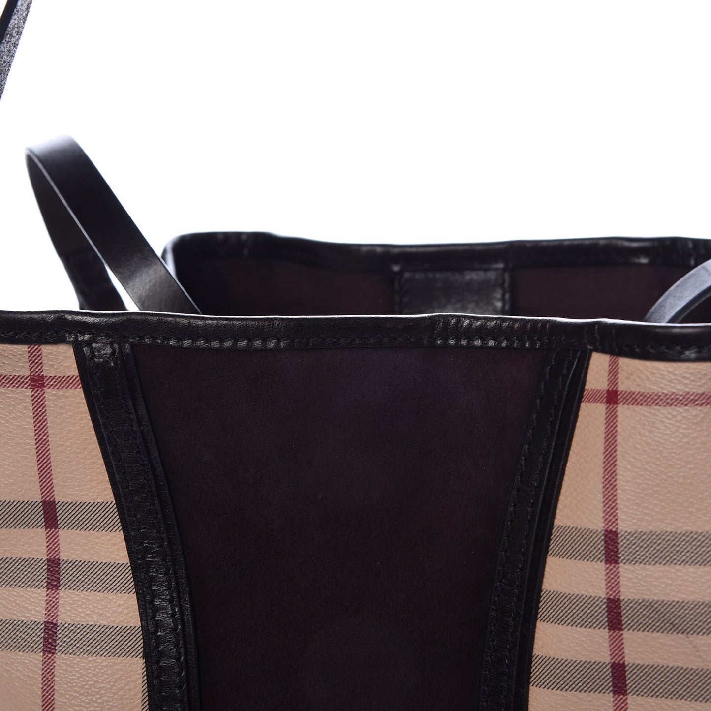 Suede Haymarket Check Colorblock Small Canterbury Tote Plum