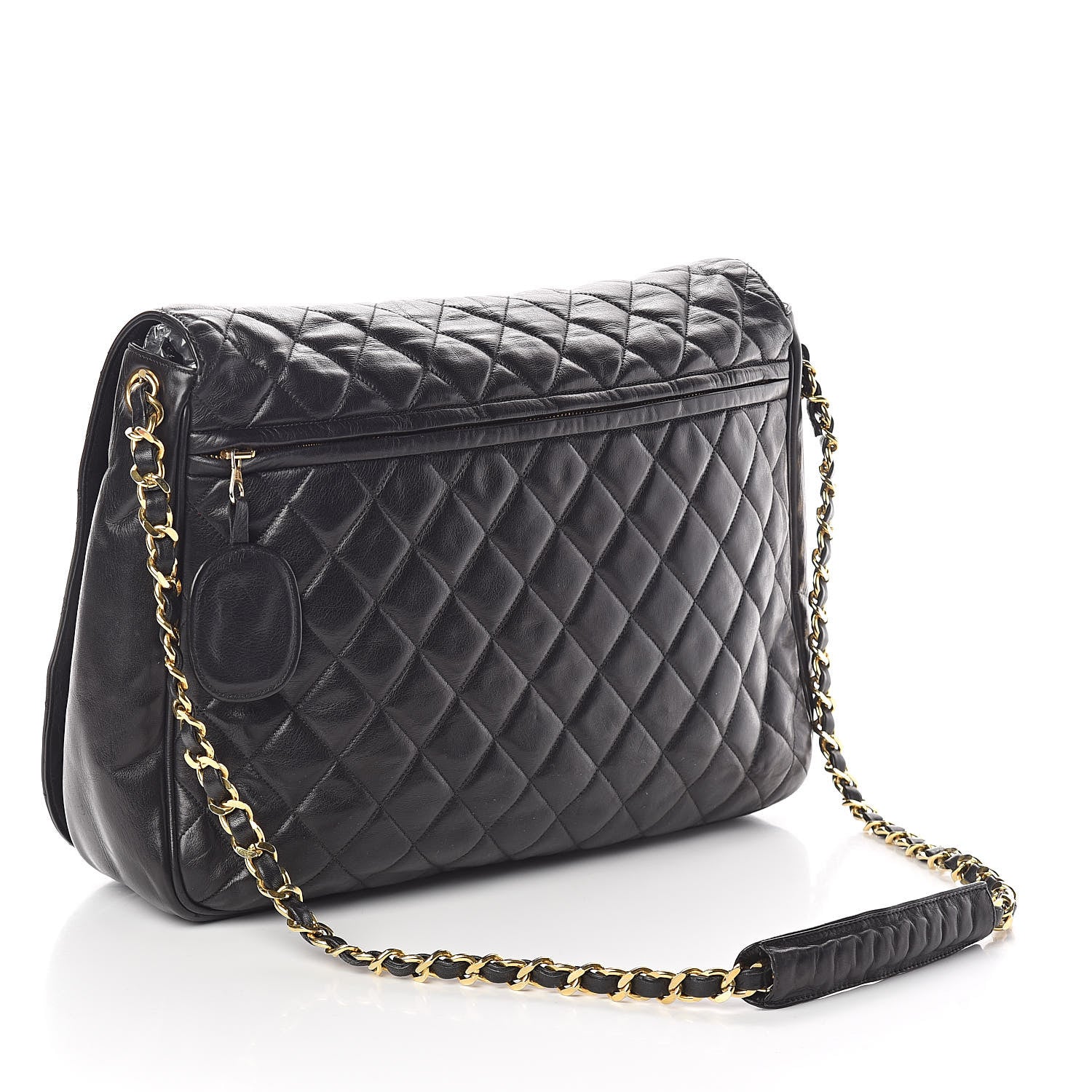 Chanel Lambskin Quilted Large Shoulder Flap Bag Black 3 of 11