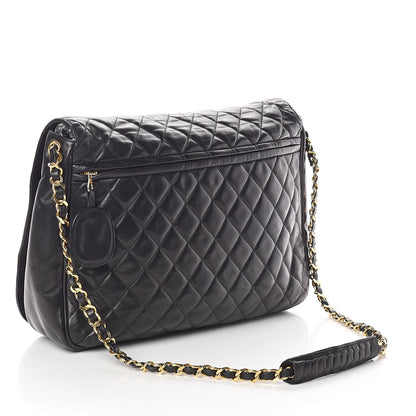 Chanel Lambskin Quilted Large Shoulder Flap Bag Black 3 of 11