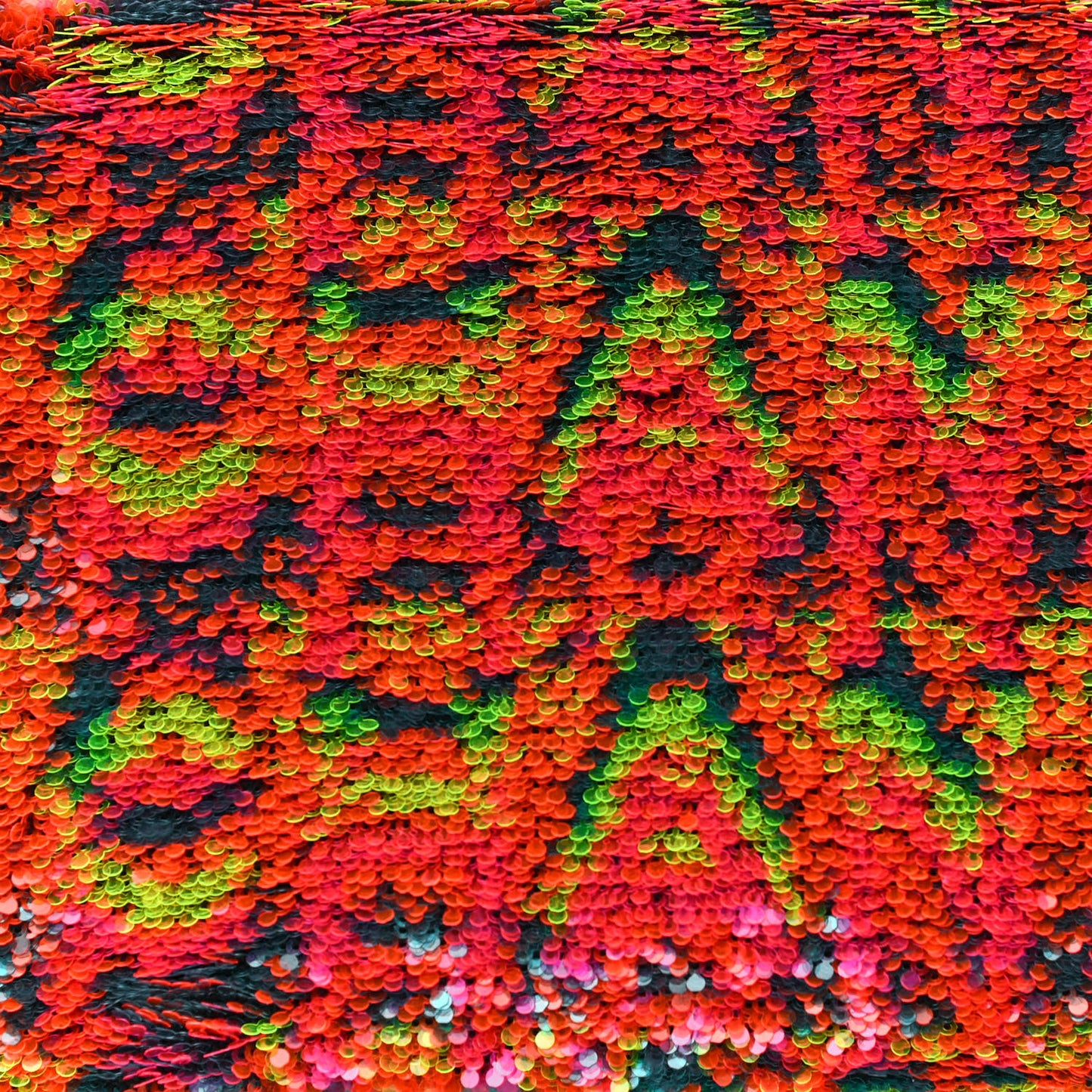 Sequin Logo Single Flap Orange Turquoise Pink