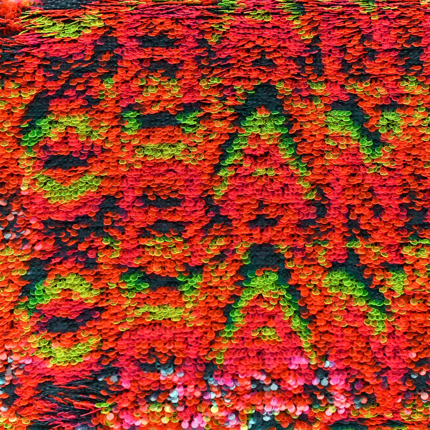 Chanel Sequin Logo Single Flap Orange Turquoise Pink 5 of 5