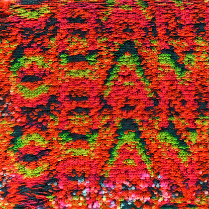 Chanel Sequin Logo Single Flap Orange Turquoise Pink 5 of 5