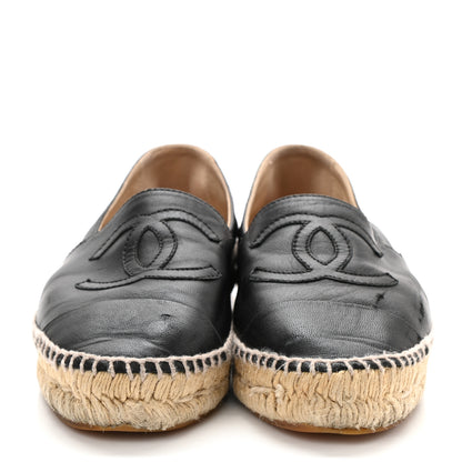 Chanel Lambskin CC Espadrilles 36 Black 2 of 9