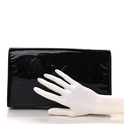 Saint Laurent Patent Monogram Large Belle De Jour Clutch Black 2 of 8