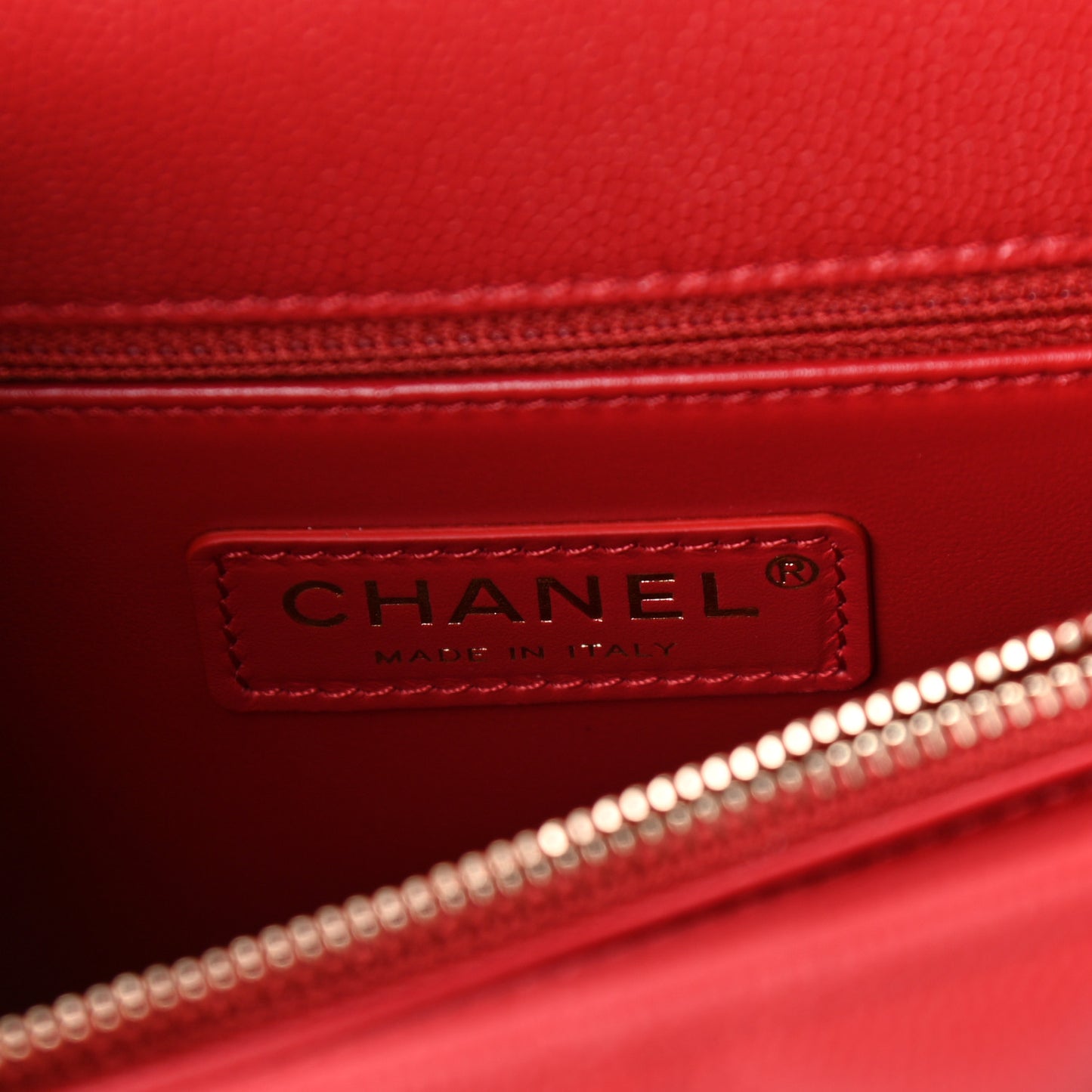 Caviar Lizard Embossed Quilted Small Coco Handle Flap Red