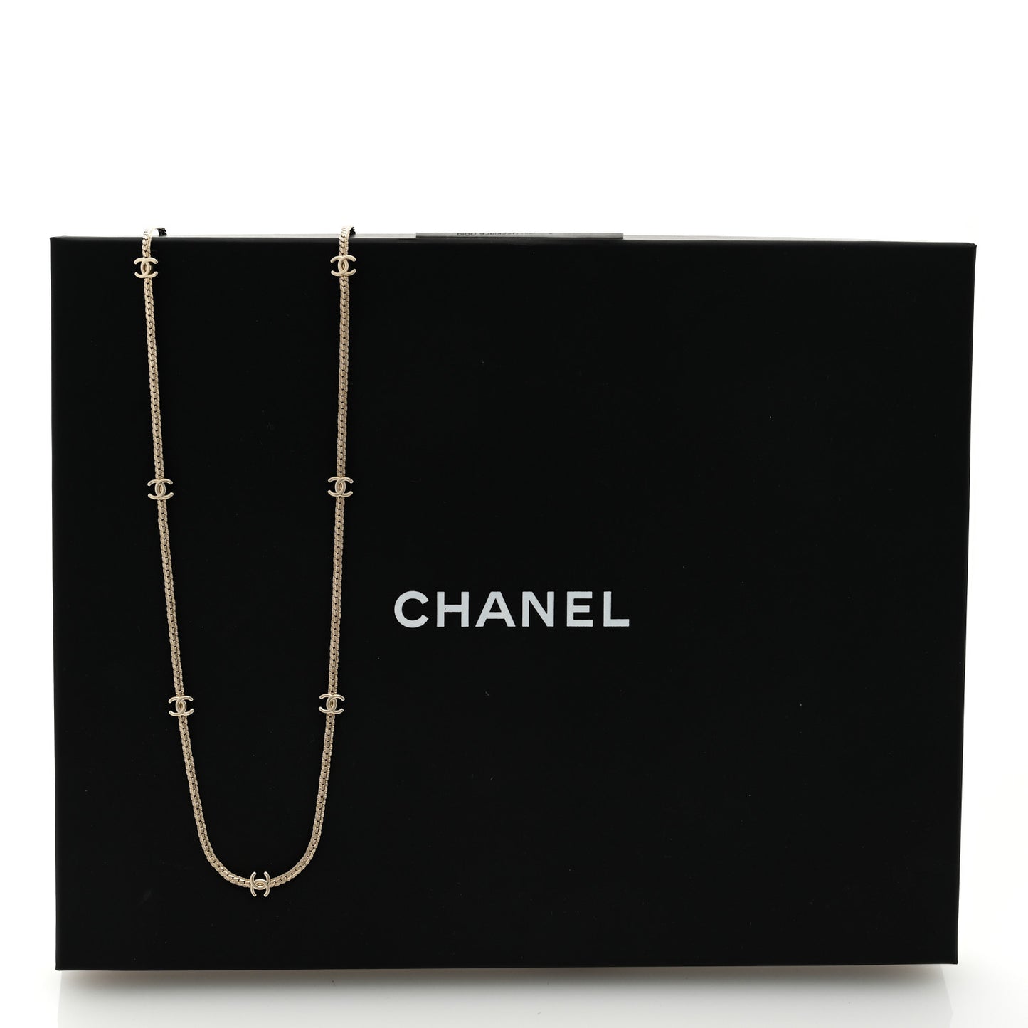 Metal CC Long Chain Necklace Gold