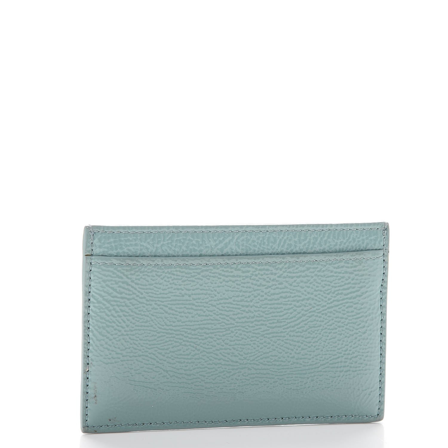 Saint Laurent Textured Patent Belle De Jour Card Case Light Green 3 of 9