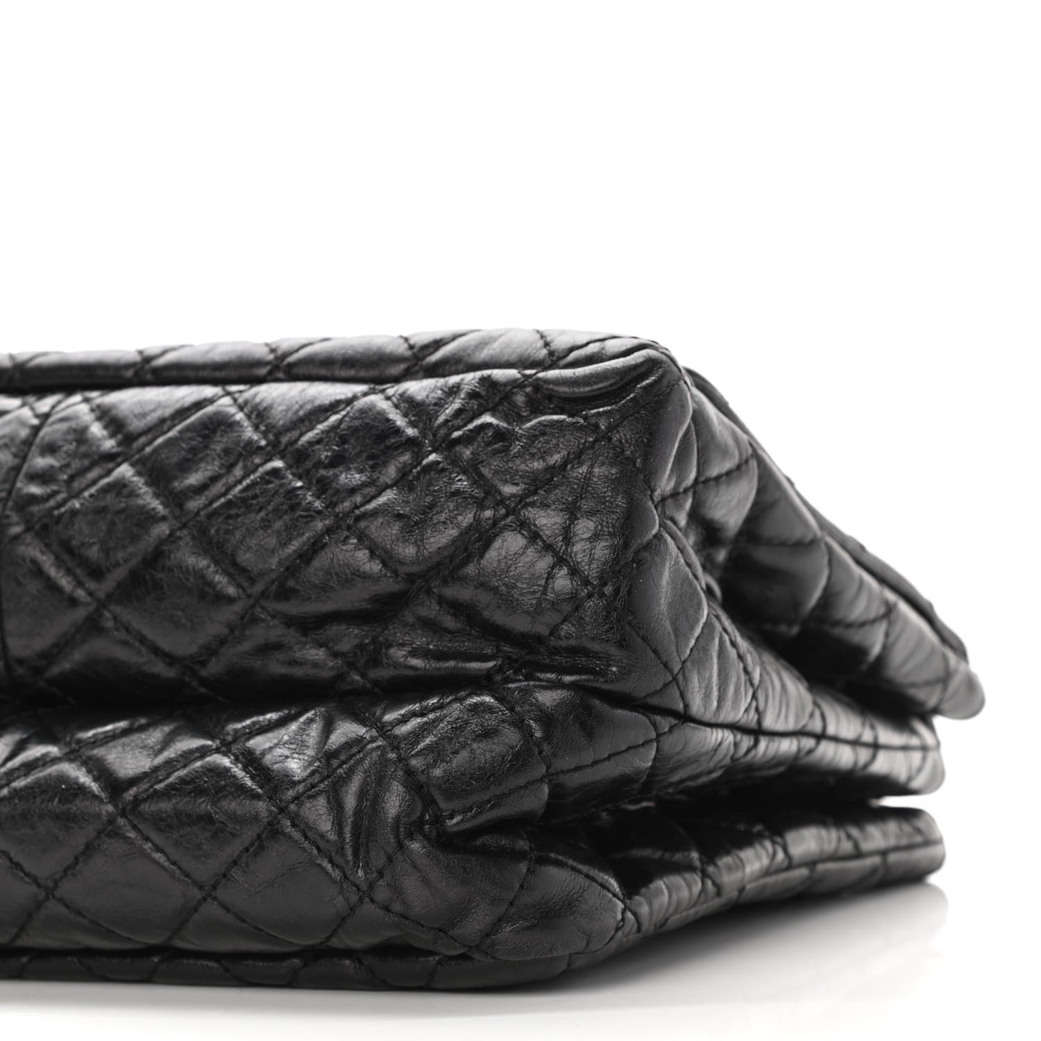 Chanel Metallic Aged Calfskin Quilted Reissue 2.55 Accordion Flap Black 10 of 10