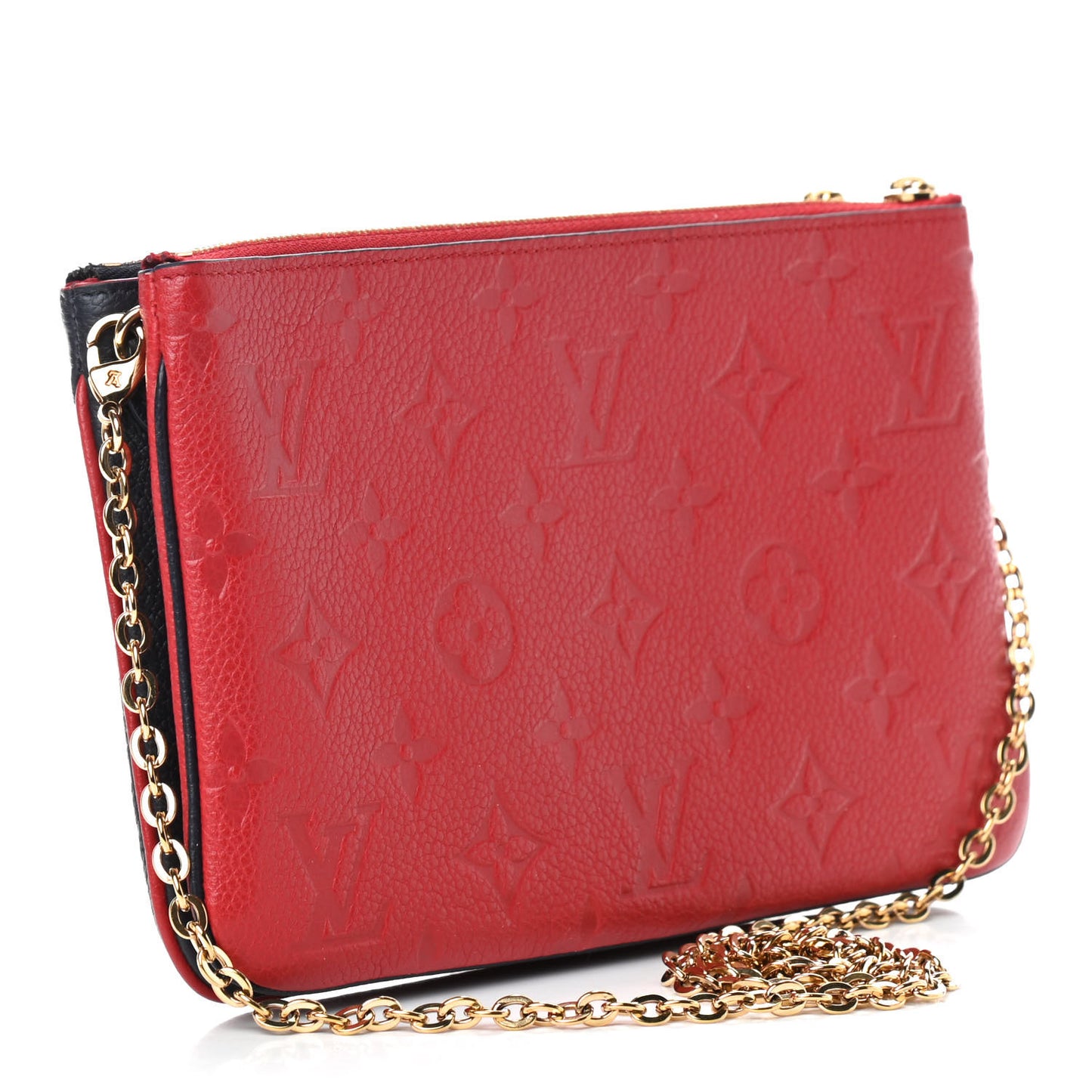 Empreinte Double Zip Pochette Marine Rouge