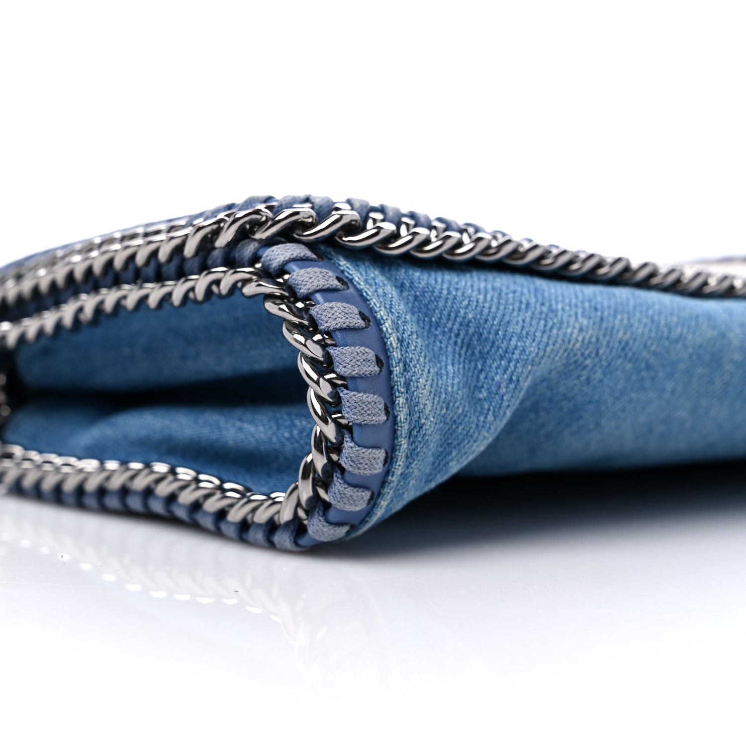 Stella McCartney Eco Denim Embroidered Zigarette Falabella Crossbody Blue 7 of 9