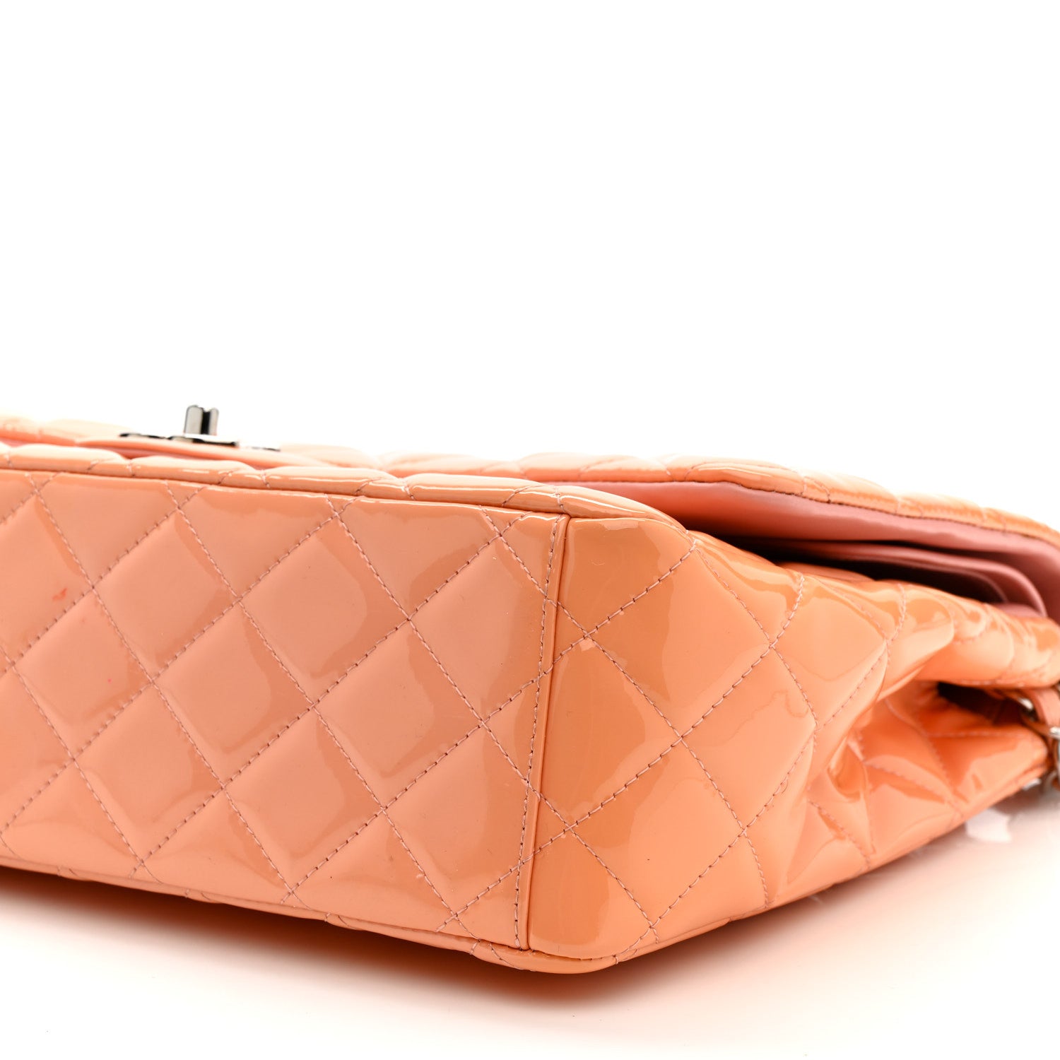 Chanel Patent Maxi Quilted Double Flap Light Pink 10 of 11