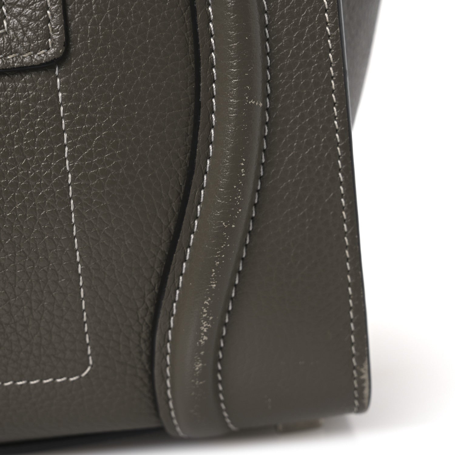 Celine Drummed Calfskin Micro Luggage Souris 13 of 14