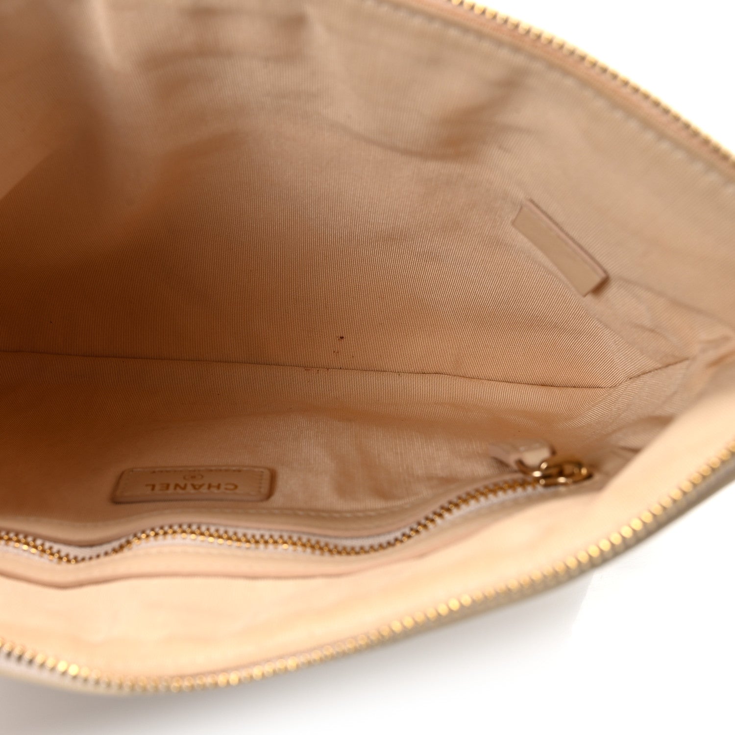 Chanel Shiny Goatskin Quilted Chanel 19 Pouch Beige 5 of 7