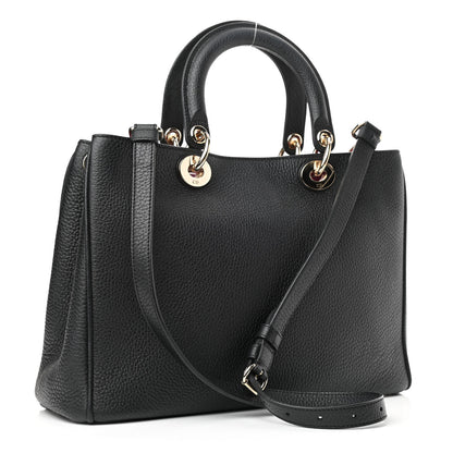 Christian Dior Bullcalf Medium Diorissimo Tote Black Rose Indien 3 of 11