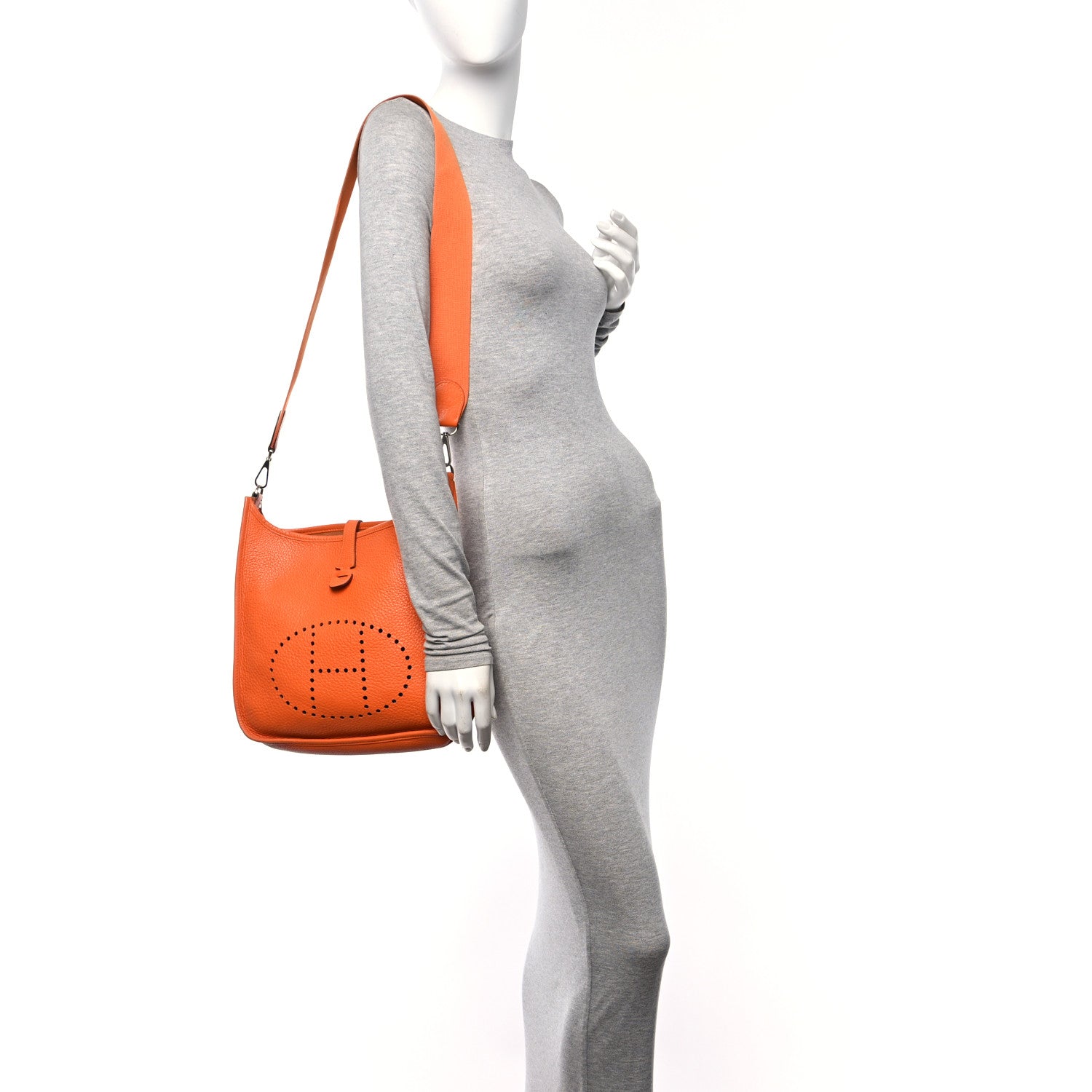Hermes Taurillon Clemence Evelyne II PM Orange 2 of 10