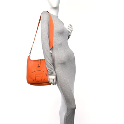 Hermes Taurillon Clemence Evelyne II PM Orange 2 of 10