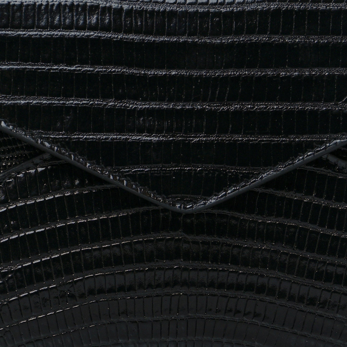 Calfskin Lizard Embossed Paloma Monogram Clutch Black