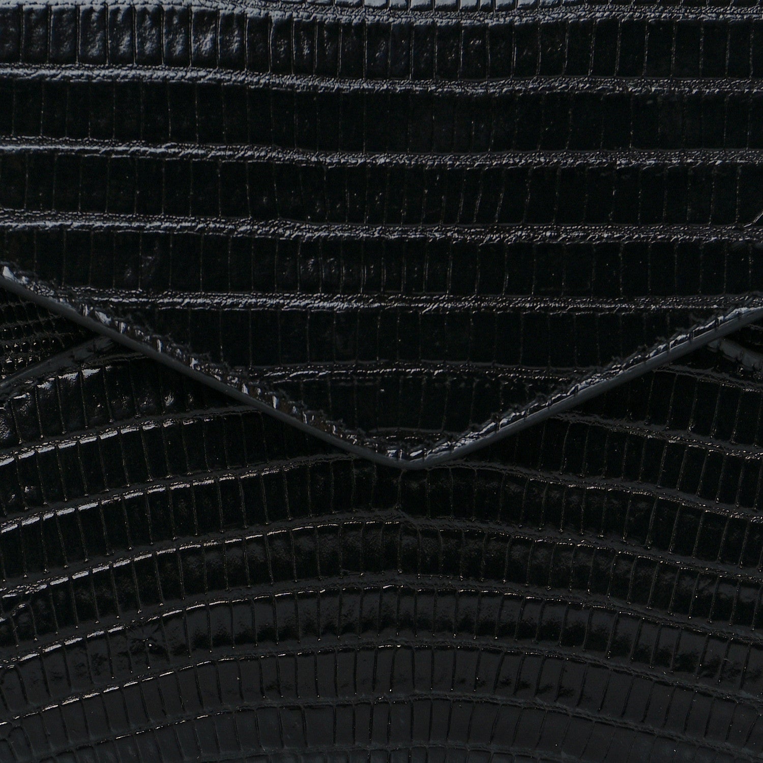 Saint Laurent Calfskin Lizard Embossed Paloma Monogram Clutch Black 7 of 7