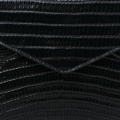 Saint Laurent Calfskin Lizard Embossed Paloma Monogram Clutch Black 7 of 7