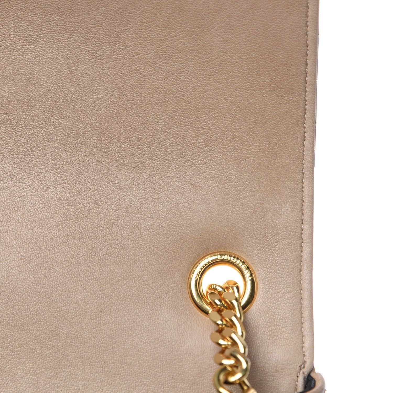 Saint Laurent Lambskin Matelasse Chevron Monogram Medium Sulpice Bag Beige 14 of 15