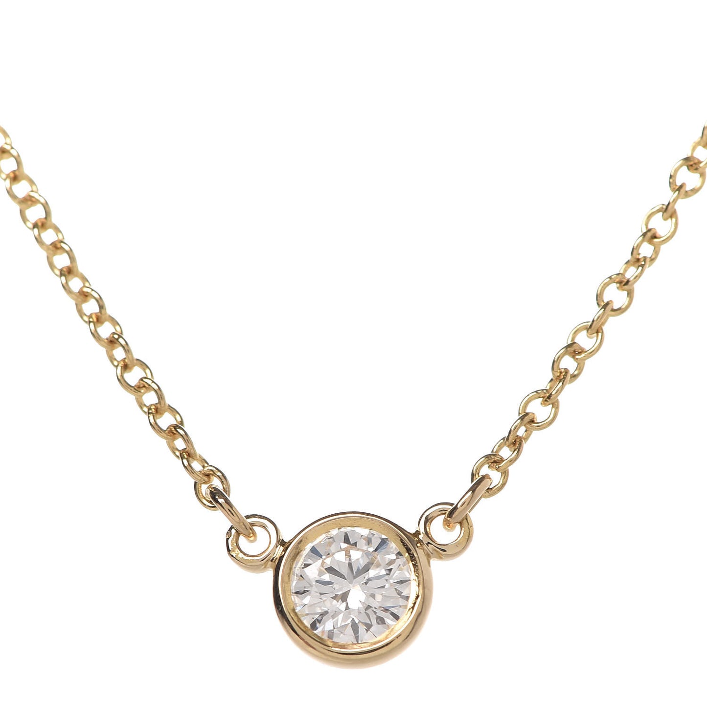 18K Yellow Gold Diamond .14ct Elsa Peretti Diamonds by the Yard Pendant Necklace