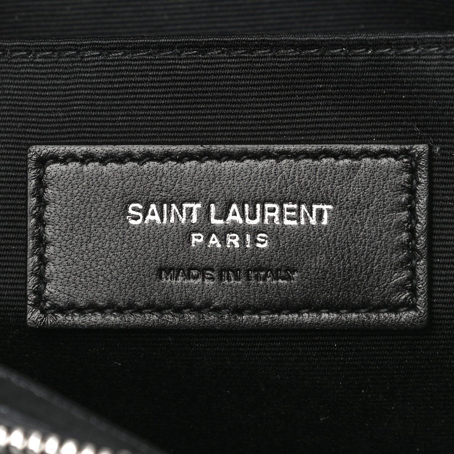 Saint Laurent Linen Canvas Rive Gouche Zipped Pouch Black 6 of 10