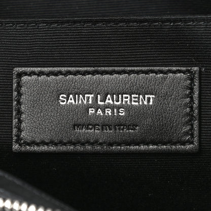 Saint Laurent Linen Canvas Rive Gouche Zipped Pouch Black 6 of 10