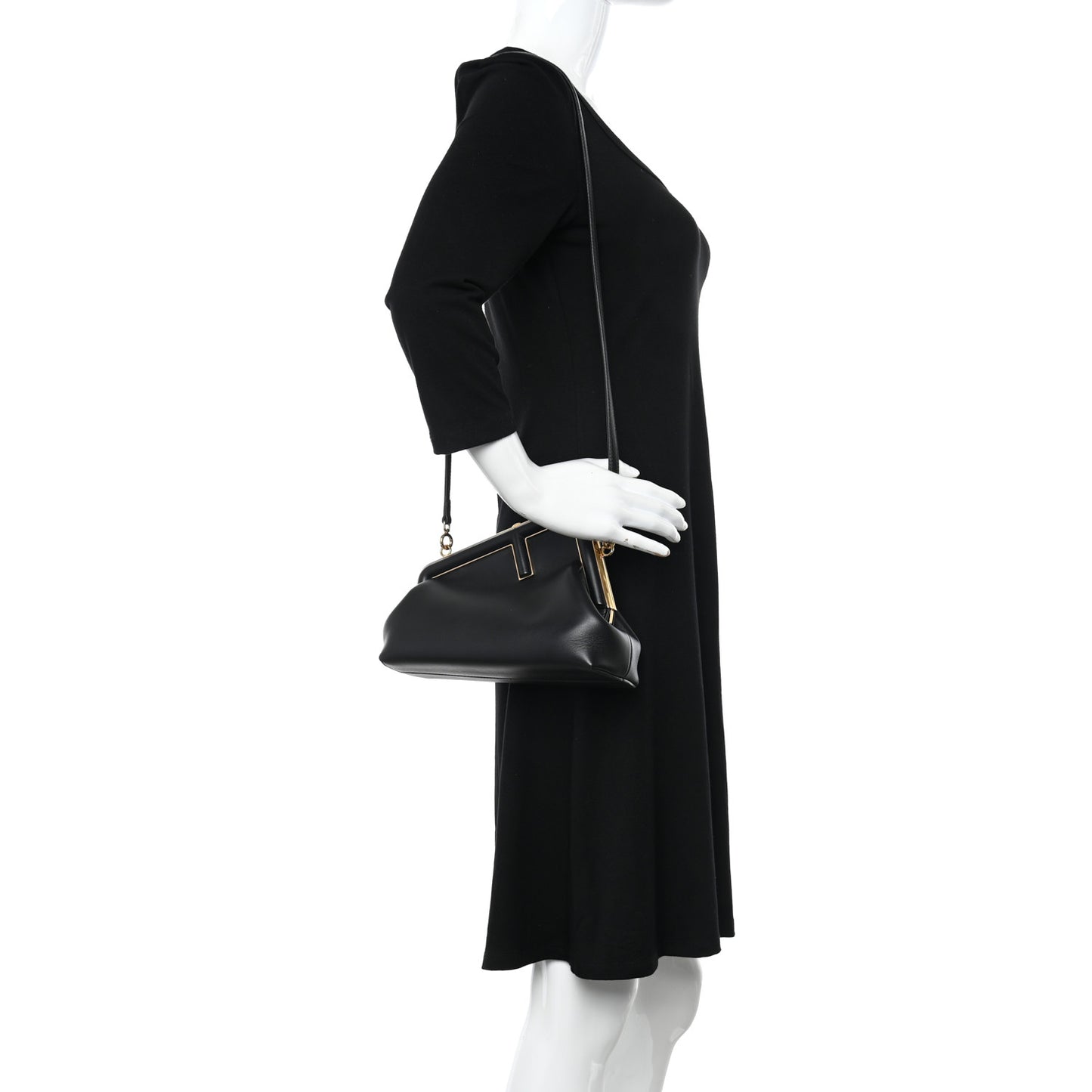 Shiny Nappa Small Fendi First Black