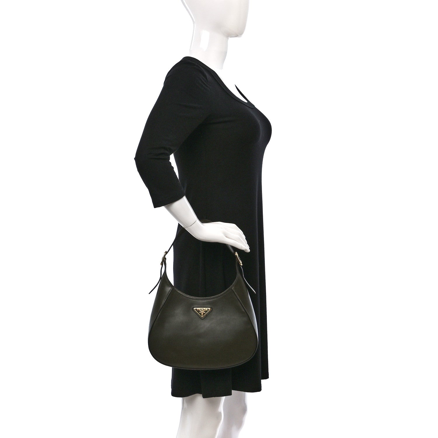 Prada Box Calfskin Shoulder Bag Militare 2 of 8