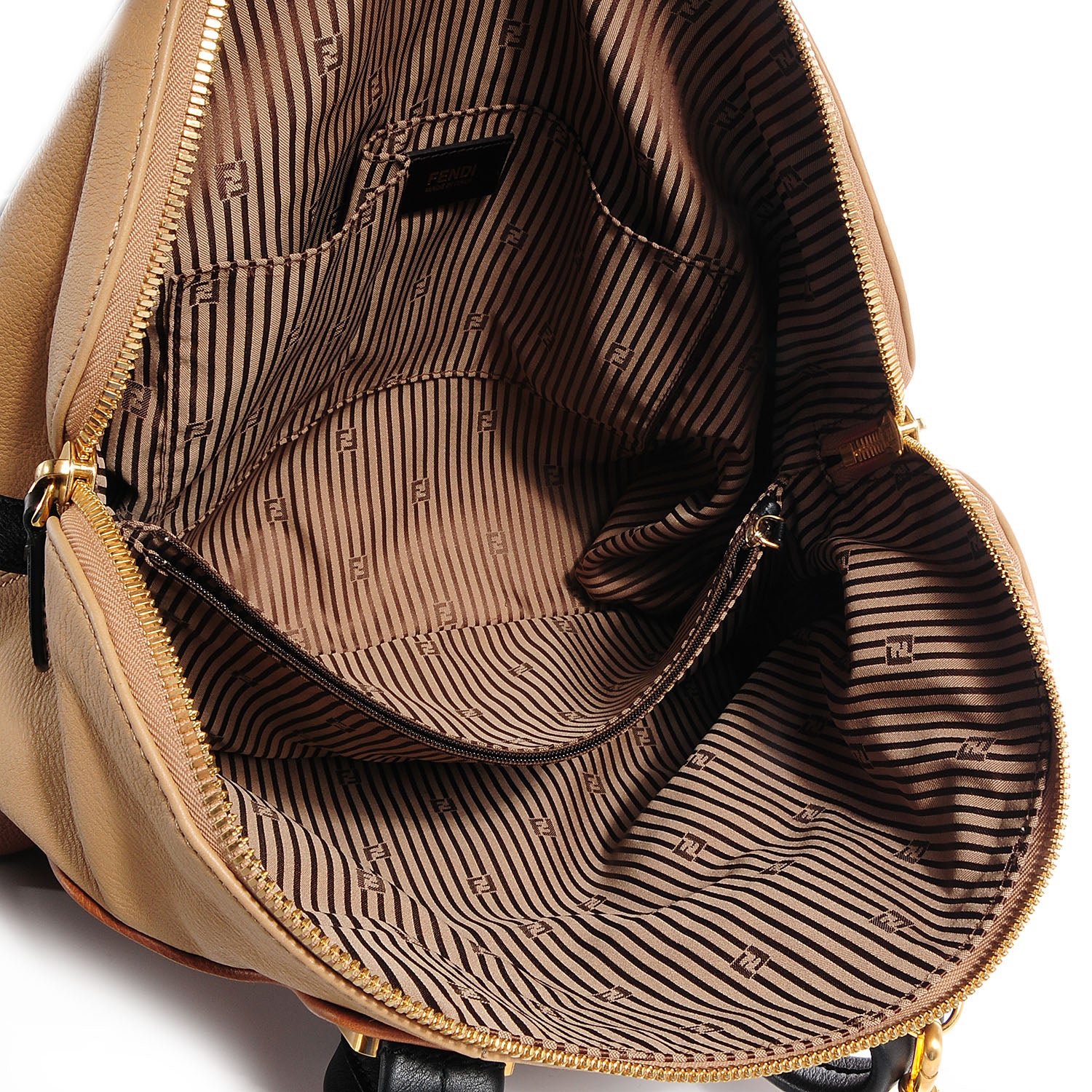 Fendi Calfskin Large Chameleon Tote Cognac Camel Black 5 of 9