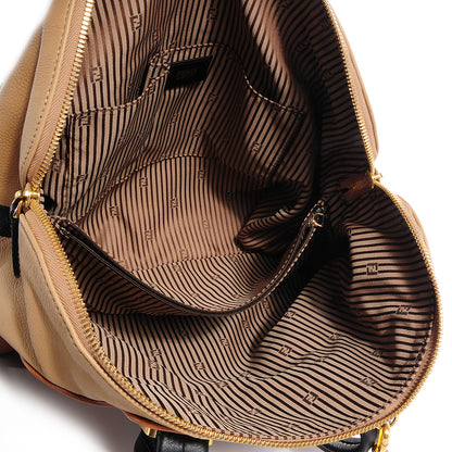 Fendi Calfskin Large Chameleon Tote Cognac Camel Black 5 of 9