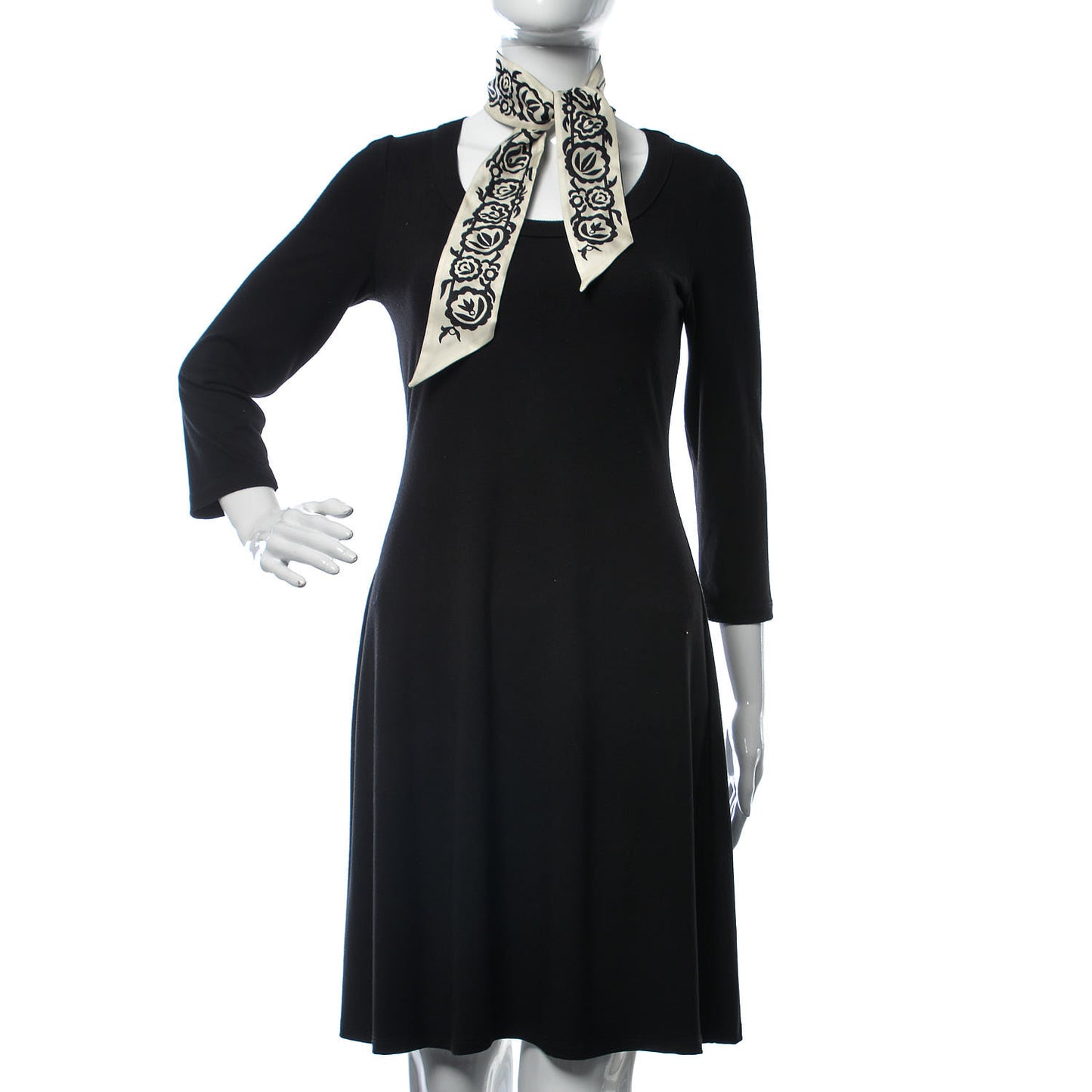 Silk Mexican Flowers Mitzah Scarf Black