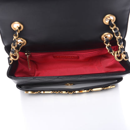 Chanel Calfskin Quilted Small Enchained Flap Black 5 of 12