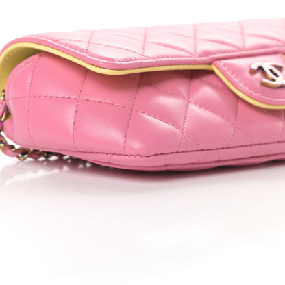 Chanel Lambskin Quilted Glasses Case With Chain Pink Yellow 10 of 12