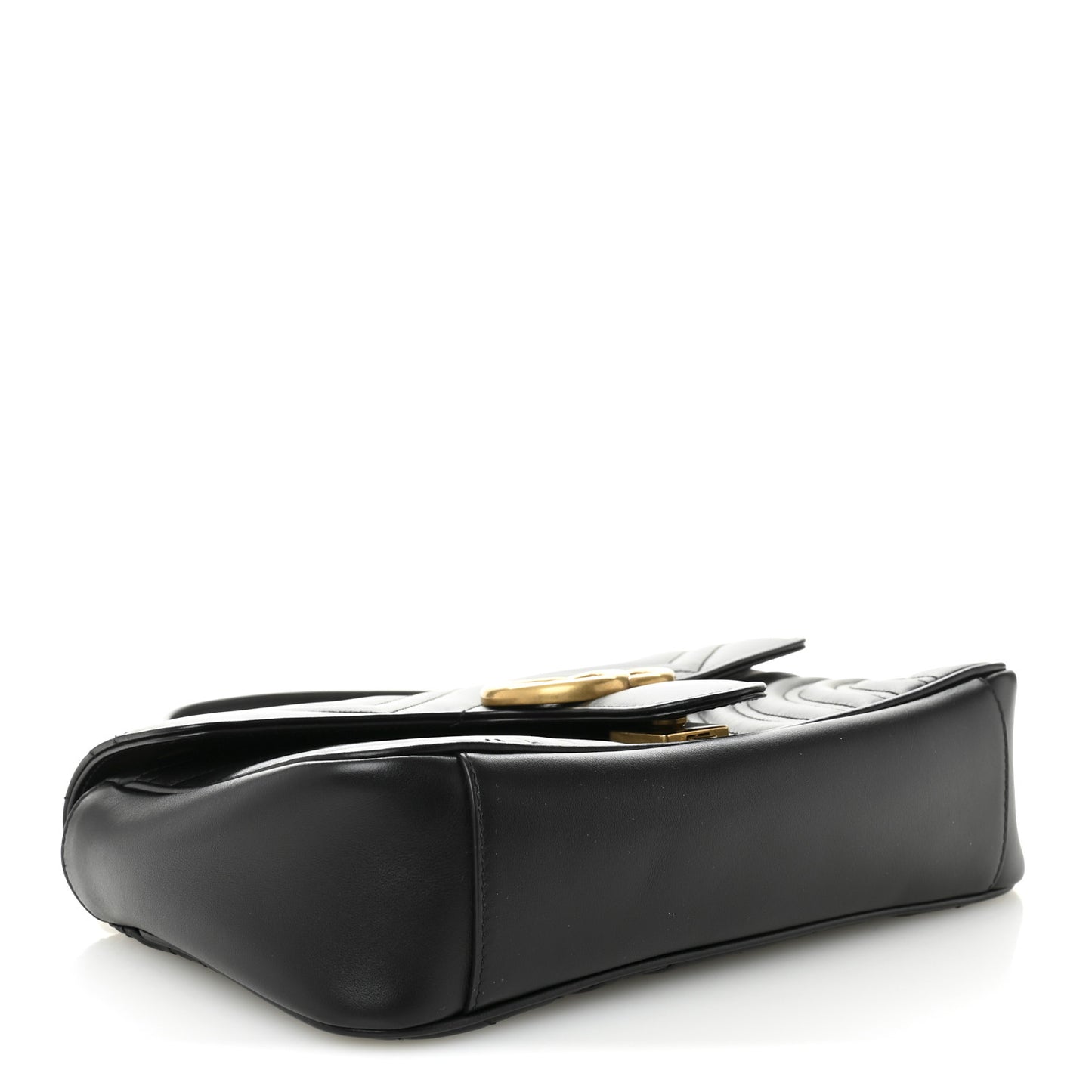 Calfskin Matelasse Small GG Marmont Shoulder Bag Black