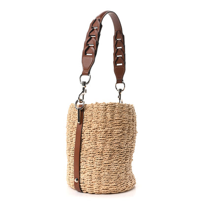 Prada Paglia Vitello Woven Braided Bucket Bag Naturale Cognac 3 of 10