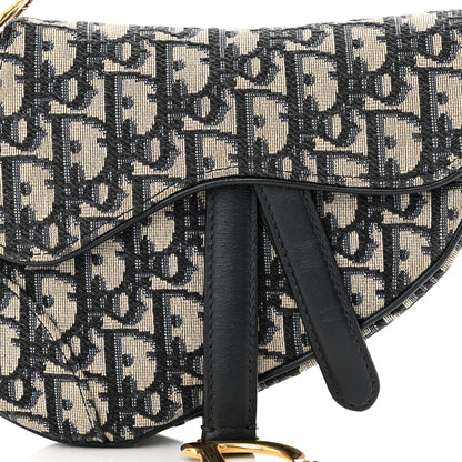 Christian Dior Oblique Mini Saddle Bag Blue 8 of 10