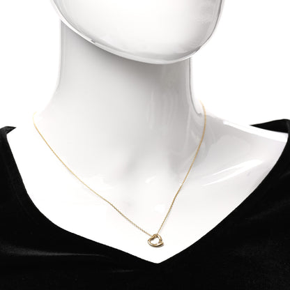 Tiffany 18K Yellow Gold 11mm Elsa Peretti Open Heart Pendant Necklace 2 of 6