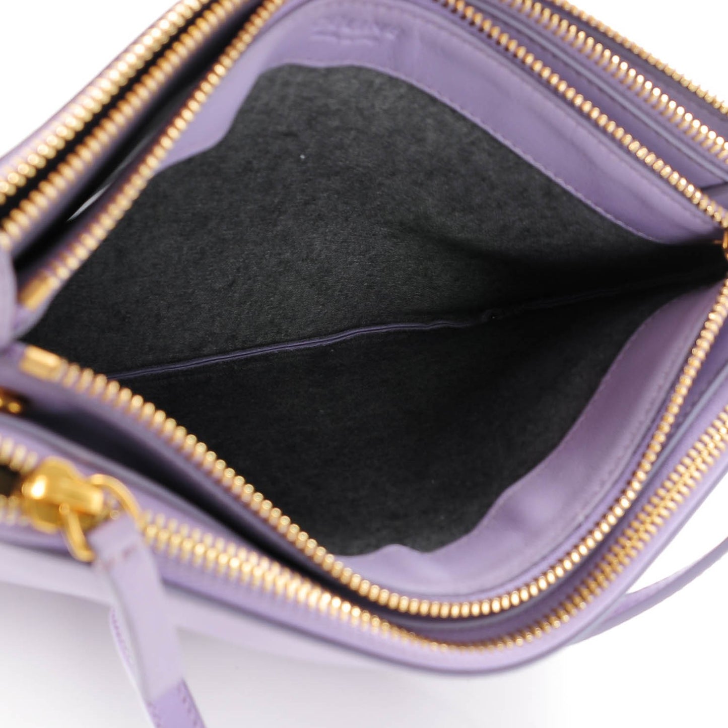 Lambskin Large Trio Crossbody Bag Lilac
