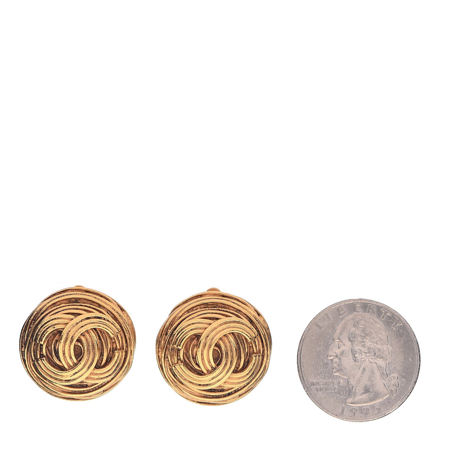 Chanel CC Clip On Earrings Gold 2 of 4