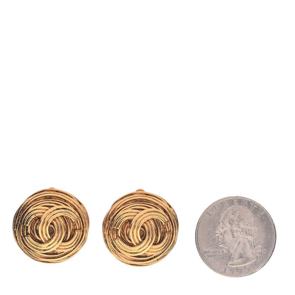 Chanel CC Clip On Earrings Gold 2 of 4