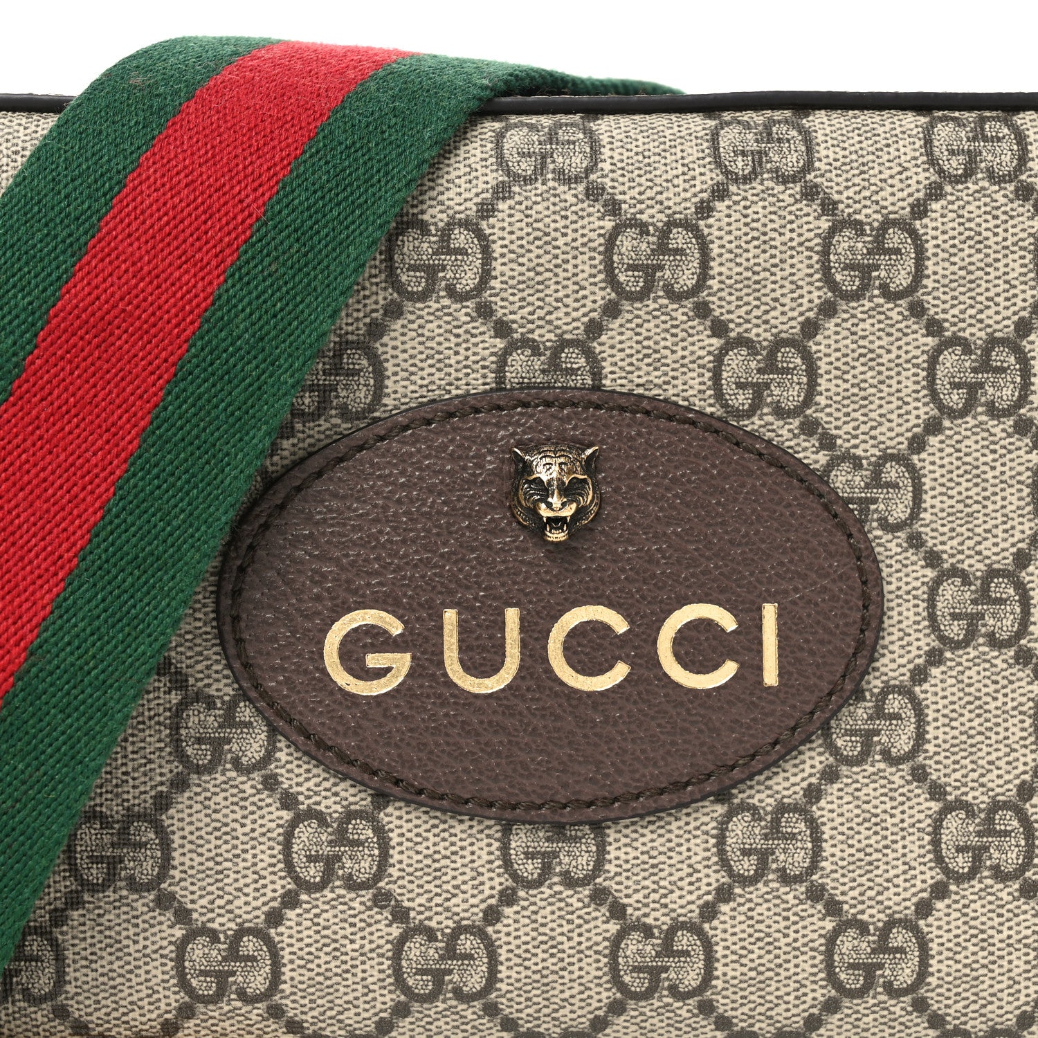 Gucci GG Supreme Monogram Web Neo Vintage Shoulder Bag Beige New Acero Crop 8 of 11