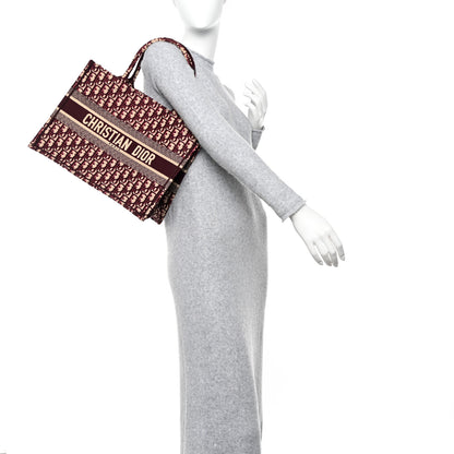 Christian Dior Oblique Medium Book Tote Burgundy Multicolor 2 of 10