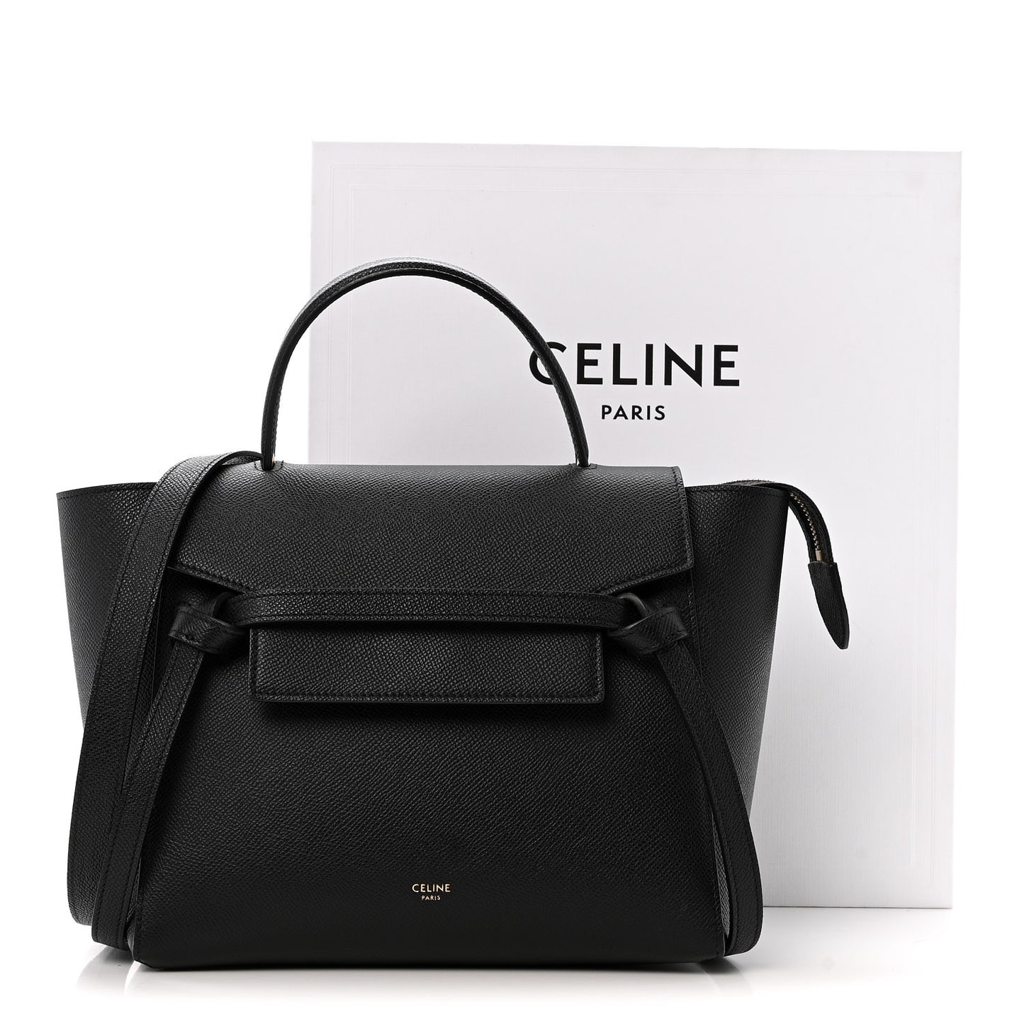 Grained Calfskin Micro Belt Bag Black