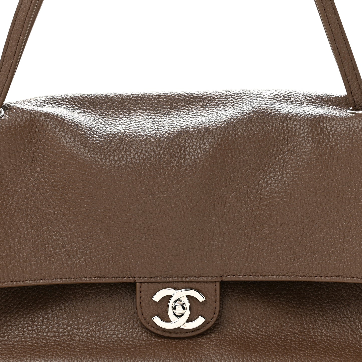 Grained Calfskin Small Souplissimo Maxi Flap Light Brown