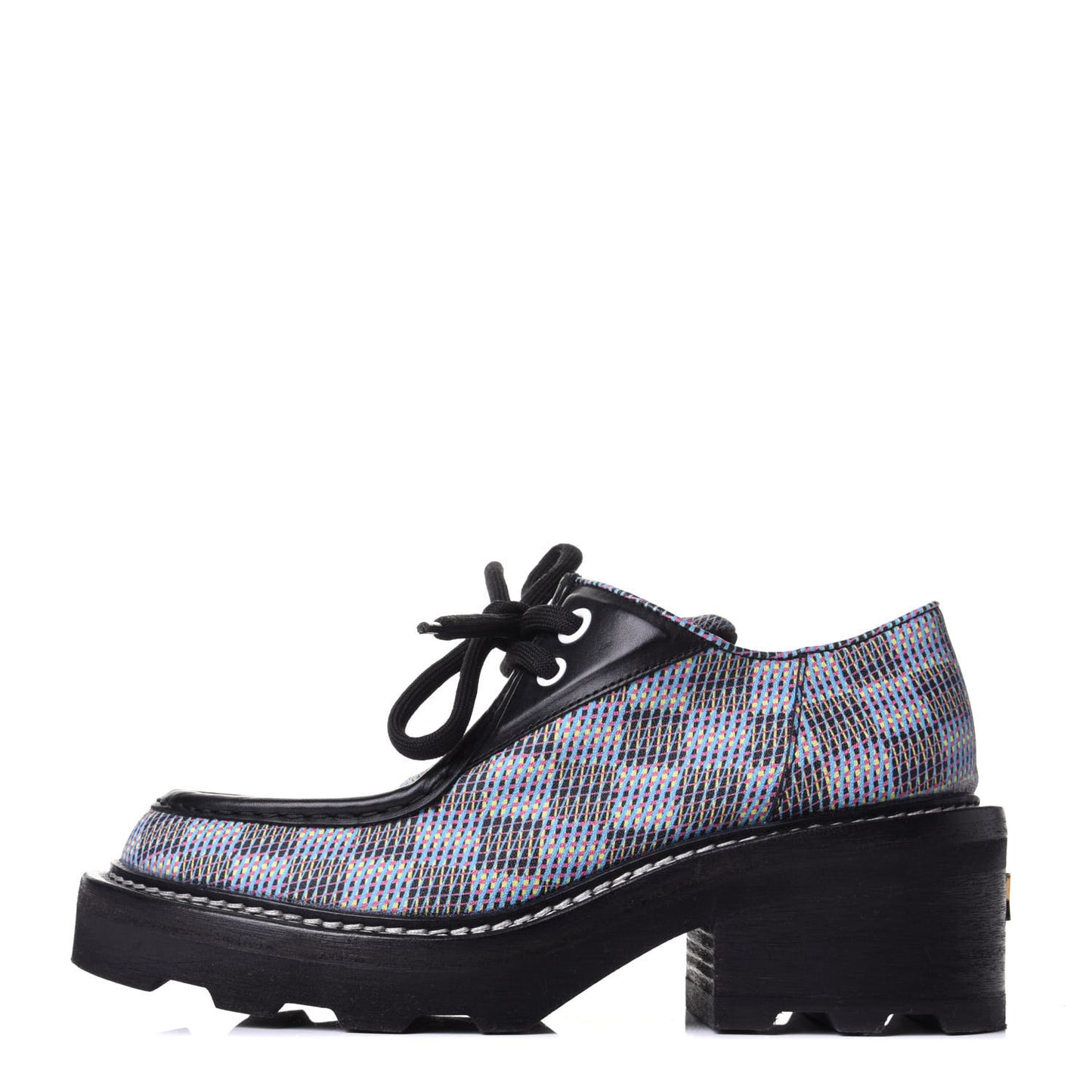 Damier LV Pop Beaubourg Platform Derby Shoes 36 Blue