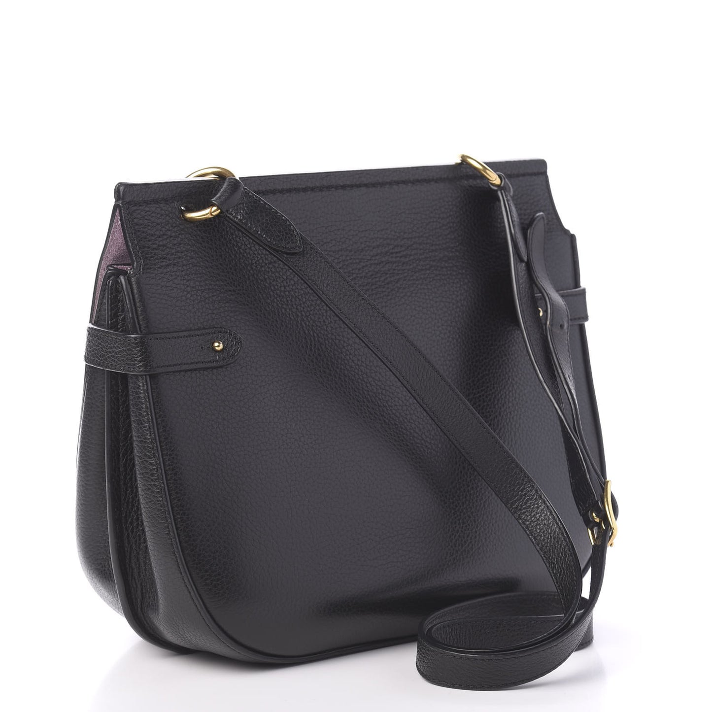 Classic Grain Calfskin Embroidered Floral Amberley Satchel Black
