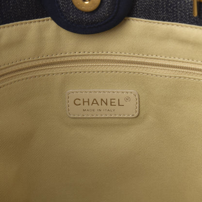 Chanel Denim Small Deauville Tote Dark Blue 6 of 13